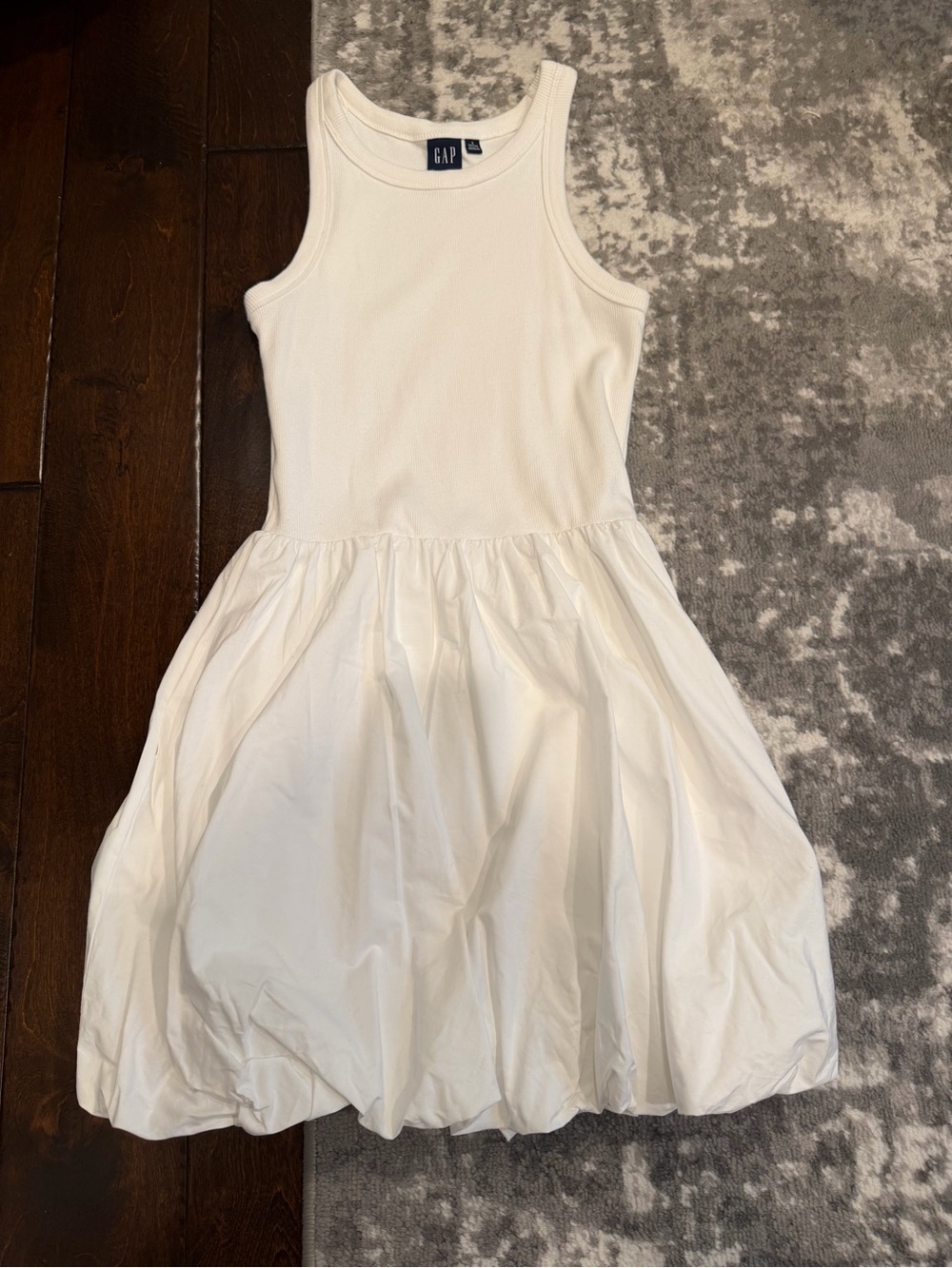 GAP White Tank Bubble Hem Dress